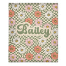 Personalized New Flower Retro Style In Vintage Rustic Style Blanket With Name