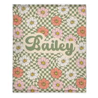Personalized New Flower Retro Style In Vintage Rustic Style Blanket With Name