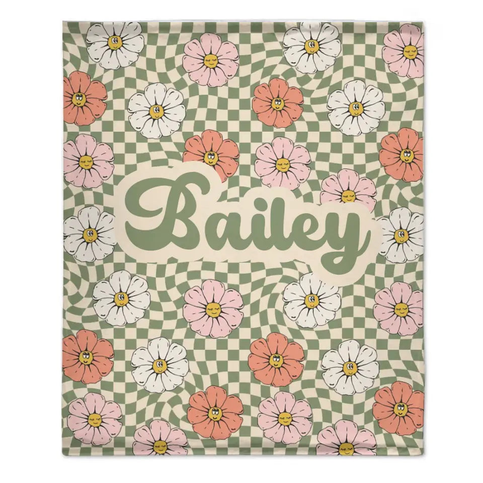 Personalized New Flower Retro Style In Vintage Rustic Style Blanket With Name