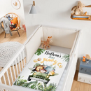 Personalized Watercolor Safari Animals Welcoming with Truck Blanket