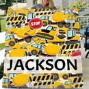 Personalized Construction Truck Blanket with Name