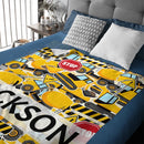 Personalized Construction Truck Blanket with Name