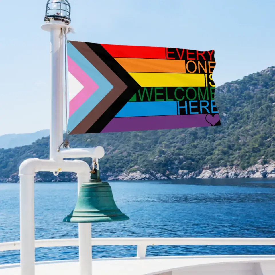 LGBT Pride Flag - Every One Is Welcome Here - Rainbow Flag Double-sided printing