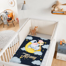 Personalized Elephant Giraffe Baby Name Blanket - Gift For Baby Toddler