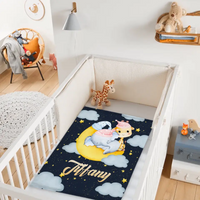 Personalized Elephant Giraffe Baby Name Blanket - Gift For Baby Toddler