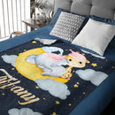 Personalized Elephant Giraffe Baby Name Blanket - Gift For Baby Toddler