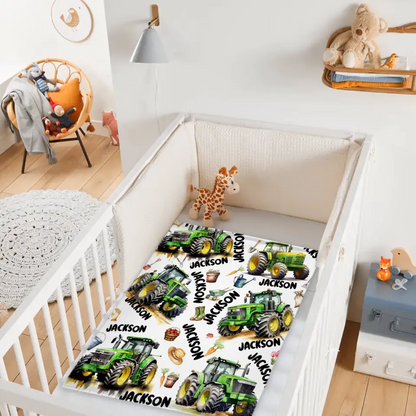 Free shipping✈️Name Customized Boys Girls Kids Tractor Truck Blanket, Gifts for Kids