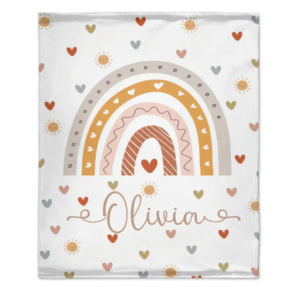 Free shipping✈️Boho Rainbow Name Customized Baby Blanket, Gift for Baby