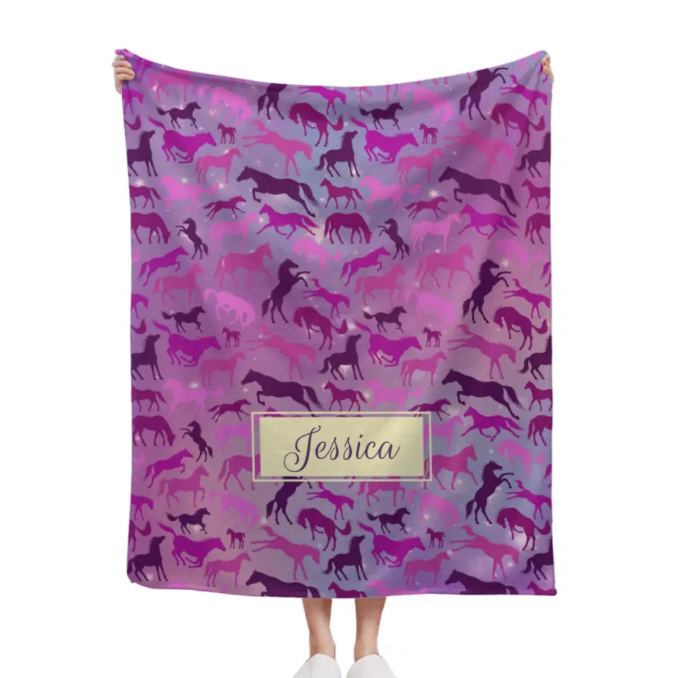 Free shipping✈️Personalized Galaxy Horse Pattern Blanket