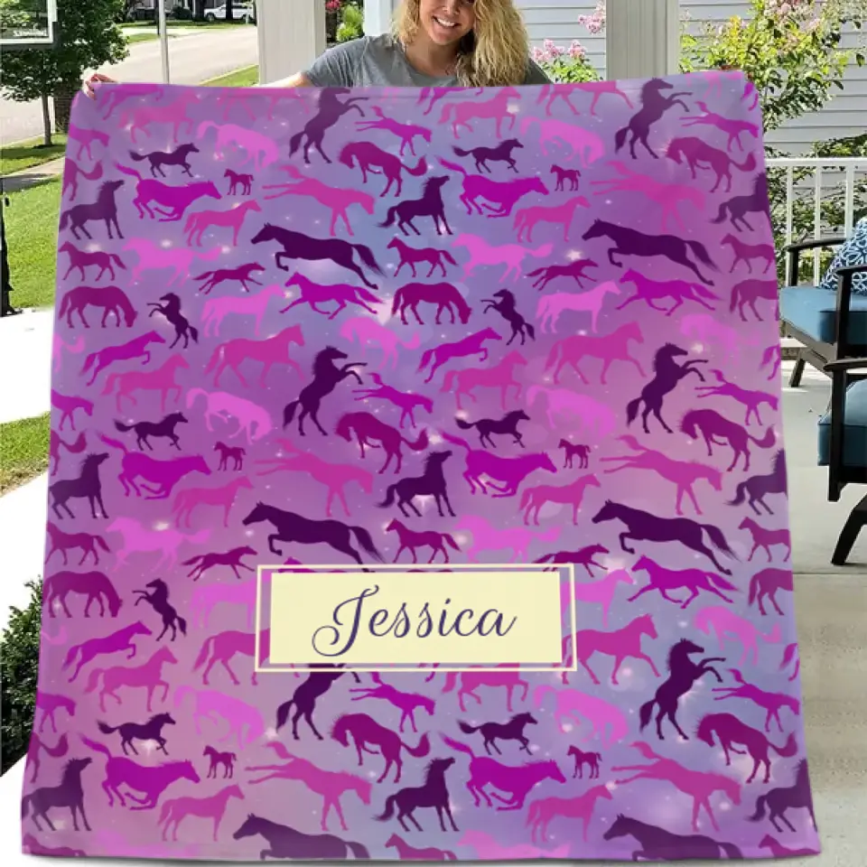 Free shipping✈️Personalized Galaxy Horse Pattern Blanket