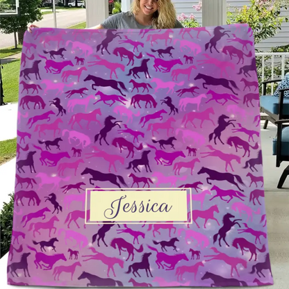 Free shipping✈️Personalized Galaxy Horse Pattern Blanket