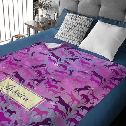 Free shipping✈️Personalized Galaxy Horse Pattern Blanket