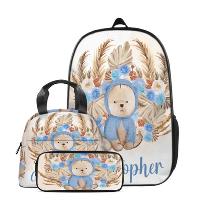 Customized Bear Backpack With Children's Name, a Gift for the Back-to-School Season