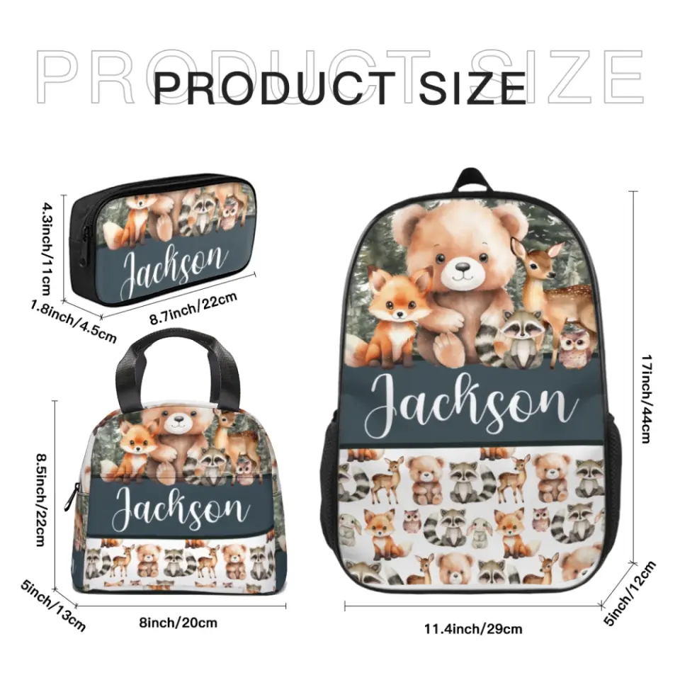 Customized Bear School Bag with Name - Children's School Season Gift