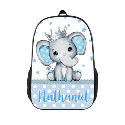 Name Blue Elephant Backpack, School Season Gift