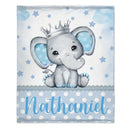 Personalized Sitting Elephant Animal Name Blanket, Gift For Kids