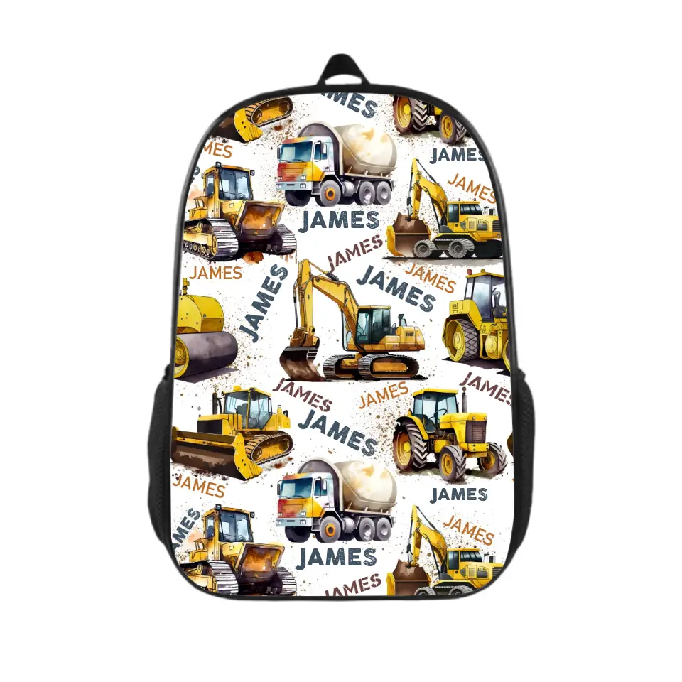 Name Customized Construction Truck Backpack, Opening Season Gift