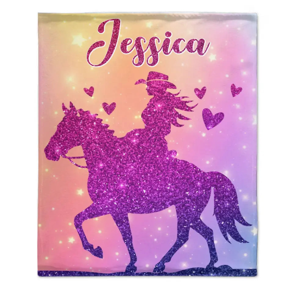 Free shipping✈️Custom Pink Horse Blanket Gifts with Name