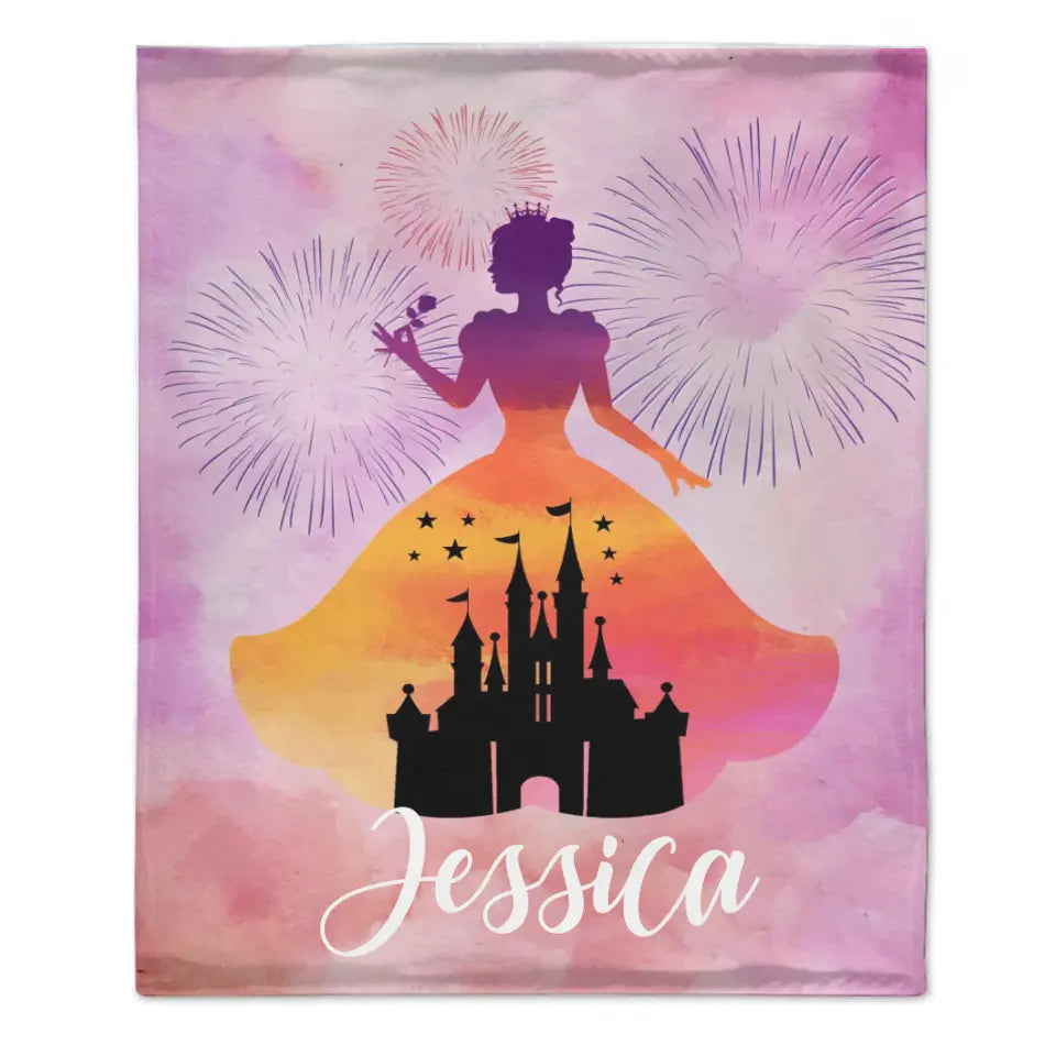 Free shipping✈️Personalized Princess Blanket for Girls - Pink Room Decor