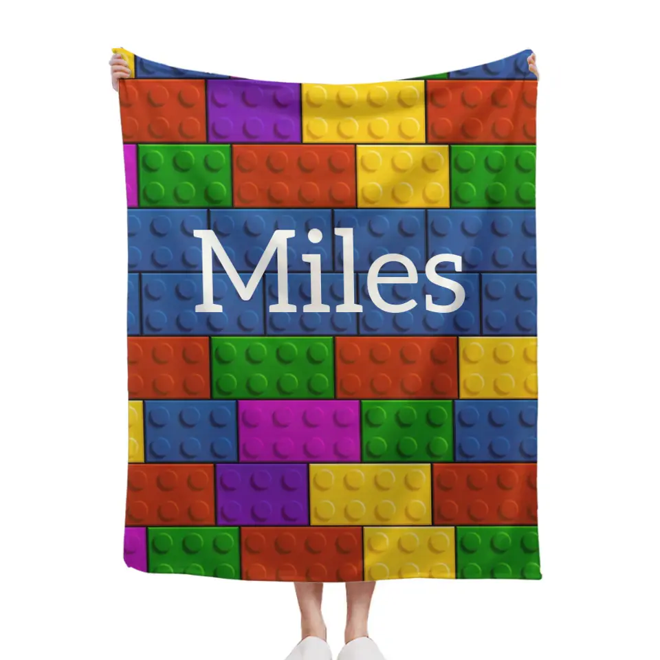 Free shipping✈️Personalized LEGO Bricks Custom Name Blanket