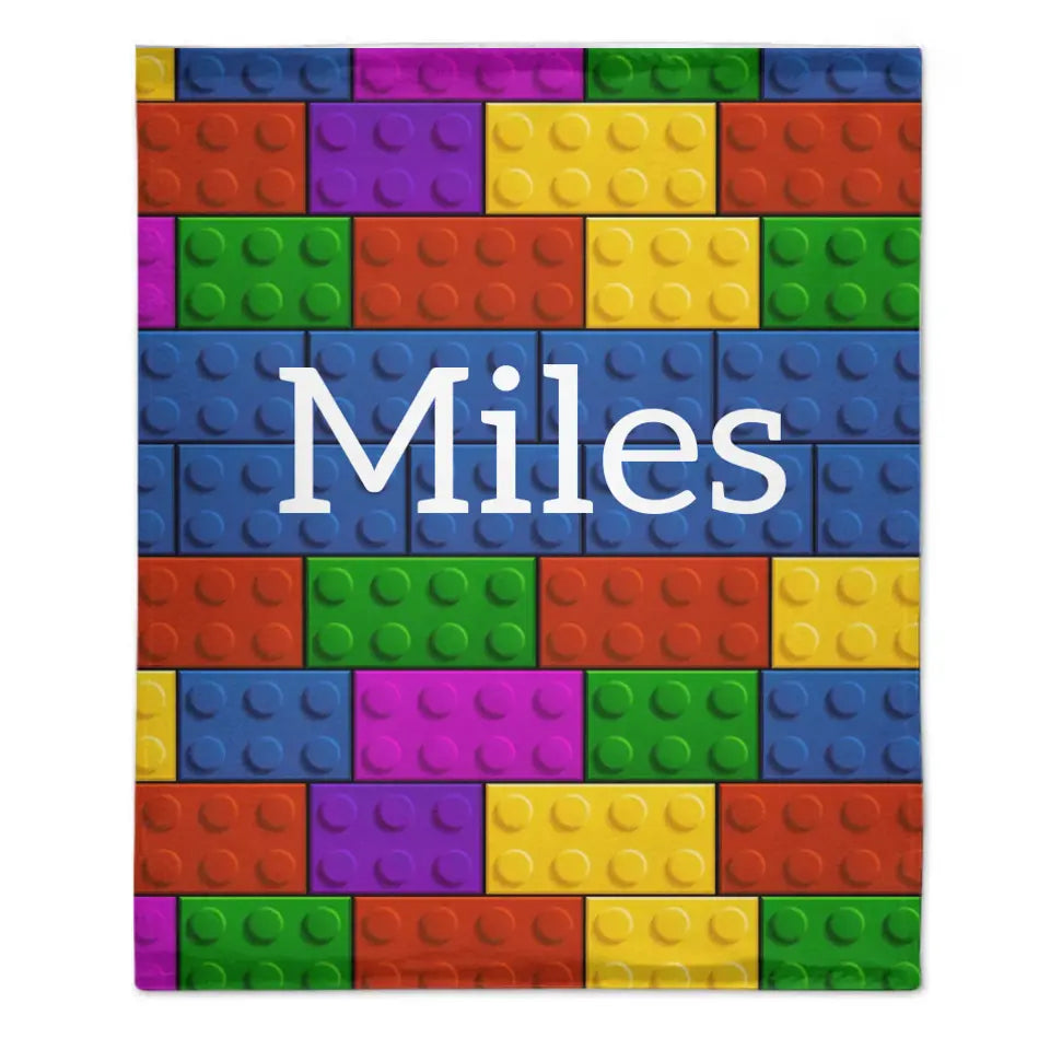 Free shipping✈️Personalized LEGO Bricks Custom Name Blanket