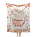 Elephant Personalized Custom Blanket with Name for Newborn Toddler Birthday Anniversary Gifts