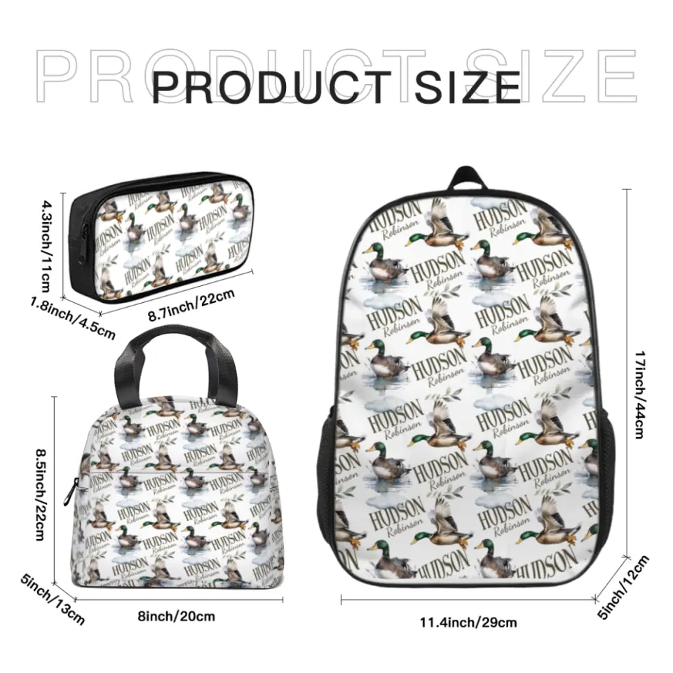 Customized Name Mallard Duck Backpack A Great Start To The School Season Gift For Kids