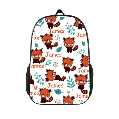 Little Raccoon Pattern Name Customized Backpack Gift for Children for the School Season