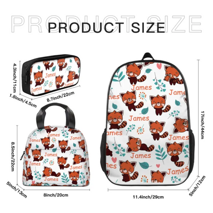 Little Raccoon Pattern Name Customized Backpack Gift for Children for the School Season