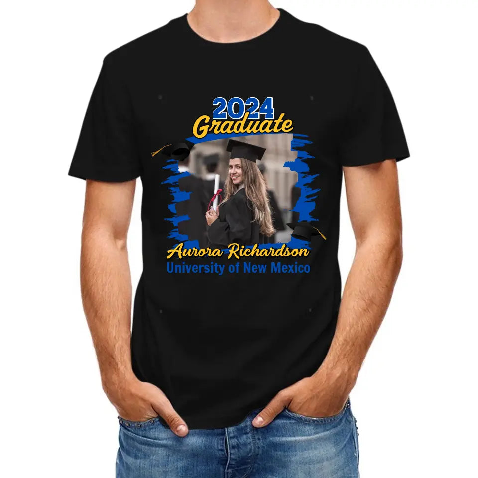 Célébration de remise des diplômes avec photo personnalisée - Cadeau pour amis, enfants - T-shirt personnalisé