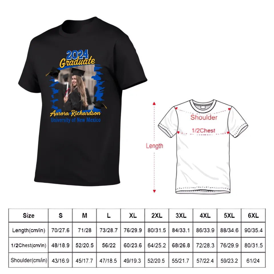 Célébration de remise des diplômes avec photo personnalisée - Cadeau pour amis, enfants - T-shirt personnalisé