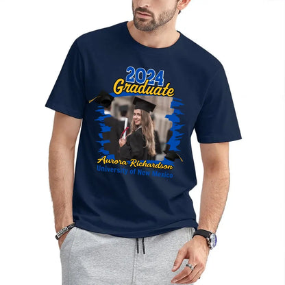 Célébration de remise des diplômes avec photo personnalisée - Cadeau pour amis, enfants - T-shirt personnalisé