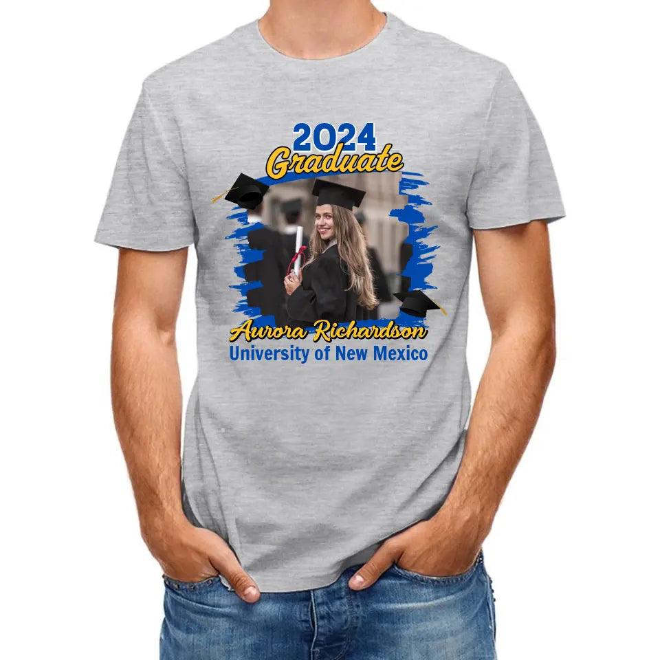 Célébration de remise des diplômes avec photo personnalisée - Cadeau pour amis, enfants - T-shirt personnalisé