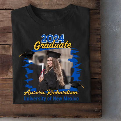 Célébration de remise des diplômes avec photo personnalisée - Cadeau pour amis, enfants - T-shirt personnalisé