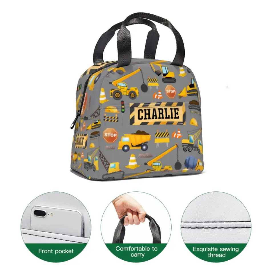 Personalized Builder Backpacks, Start of School Gifts for Boys, Custom Truck Name Backpacks