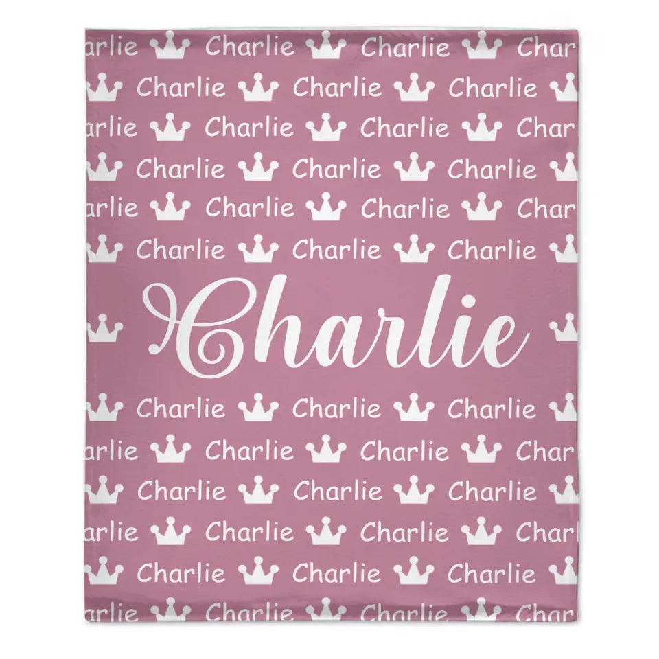 Free shipping✈️Personalized Crown Name Blanket for Kids