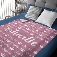 Personalized Crown Name Blanket for Kids