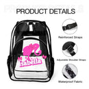Pink Girl Silhouette Name Custom Clear Backpack - School Season Gifts