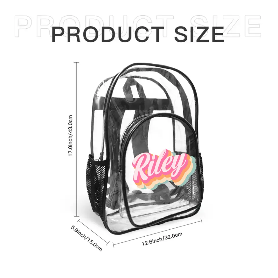 Multi-Color Name Customized Children'S Transparent Backpack - Children'S School Season Gifts