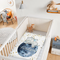 Sleeping Elephant Name Customized Kids Blanket Gift for Boys and Girls