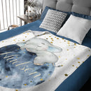Sleeping Elephant Name Customized Kids Blanket Gift for Boys and Girls