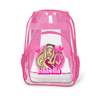 Love Girls Customized Name Clear Backpack - School Season Gift