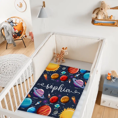 Free shipping✈️Custom Name Baby Blanket, Space Planets Galaxy Blanket