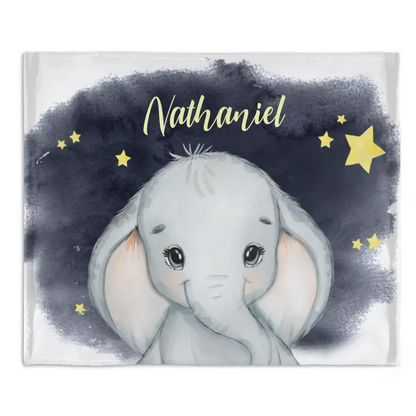 Free shipping✈️Personalized Animal Elephant Starry Night Sky Name Baby Blanket Gift