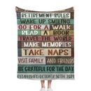 Custom Retirement Rules Blanket, Farewell Gift