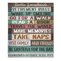 Custom Retirement Rules Blanket, Farewell Gift