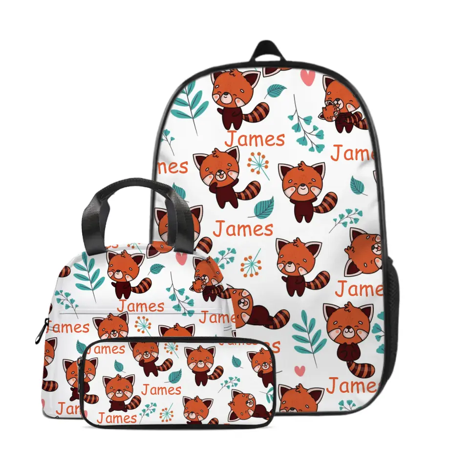 Little Raccoon Pattern Name Customized Backpack Gift for Children for the School Season