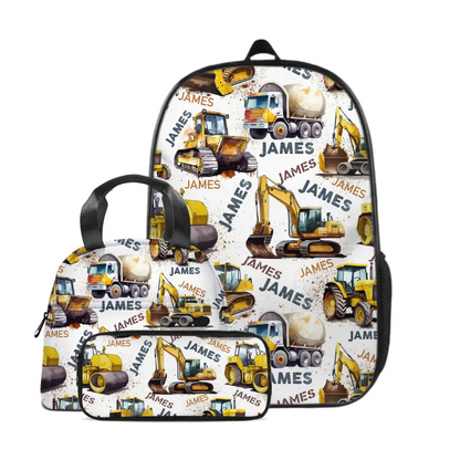 Name Customized Construction Truck Backpack, Opening Season Gift