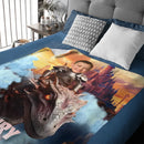 Custom Blankets Little Knight and Dragon Photo Gift, Boys Name Blanket