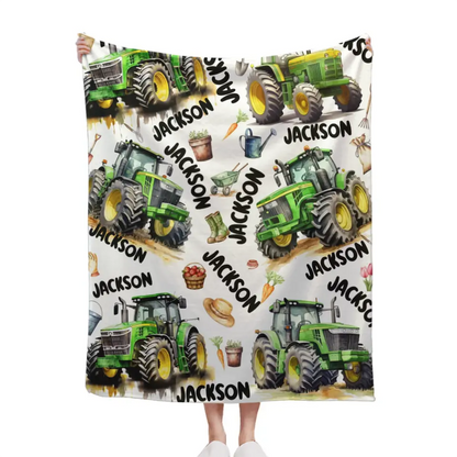 Monster Trucks Cars Motorcycles Collection - Customized Kids Name Blanket